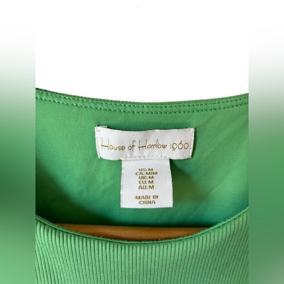 House of Harlow 1960 Ribbed Sleeveless Thong Bodysuit Green Size M - Picture 8 of 8